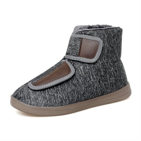 HAOSHIDUO Women s Snow Cotton Boots Soft Warm Anti-Slip Plush Shoes EVA Outsole Hook & Loop Closure