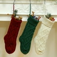 thumbnail image 3 of 18.11'' Christmas Stockings, Personalized Cozy Cable Knit Hanging Stocking Christmas Gift Bag for Indoor Christmas Decor (Green, White, Red), 3 of 9