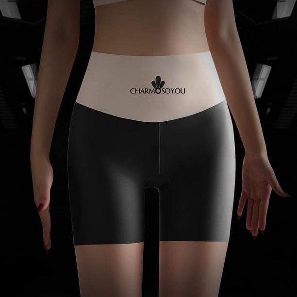 Pantalones de seguridad de seda sin costuras para mujer, anti-caminar, anti-rizado, de verano, finos, de alta elasticidad, pantalones de seguro, bragas tipo bóxer