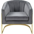 thumbnail image 5 of Meridian Furniture Carter 18.5"H Velvet Accent Chair in Gray and Gold, 5 of 6