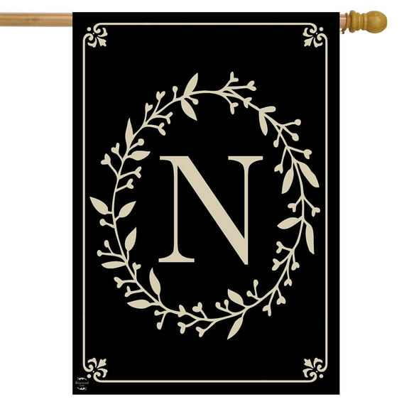 Briarwood Lane Classic Monogram Letter N Double-Sided House Flag