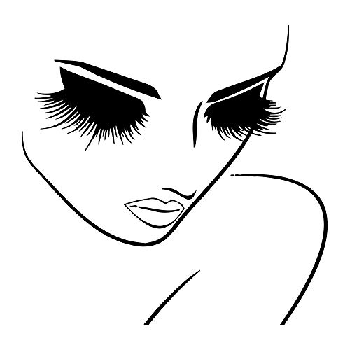 Details about  / Beauty Salon Sign Wall Sticker Vinyl Applique Woman Face Art Deco Beauty Salon