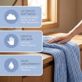 thumbnail image 7 of Unique Bargains Soft Striped Highly Absorbent Coral Fleece Bath Towel Sky Blue 55" x 28", 7 of 7