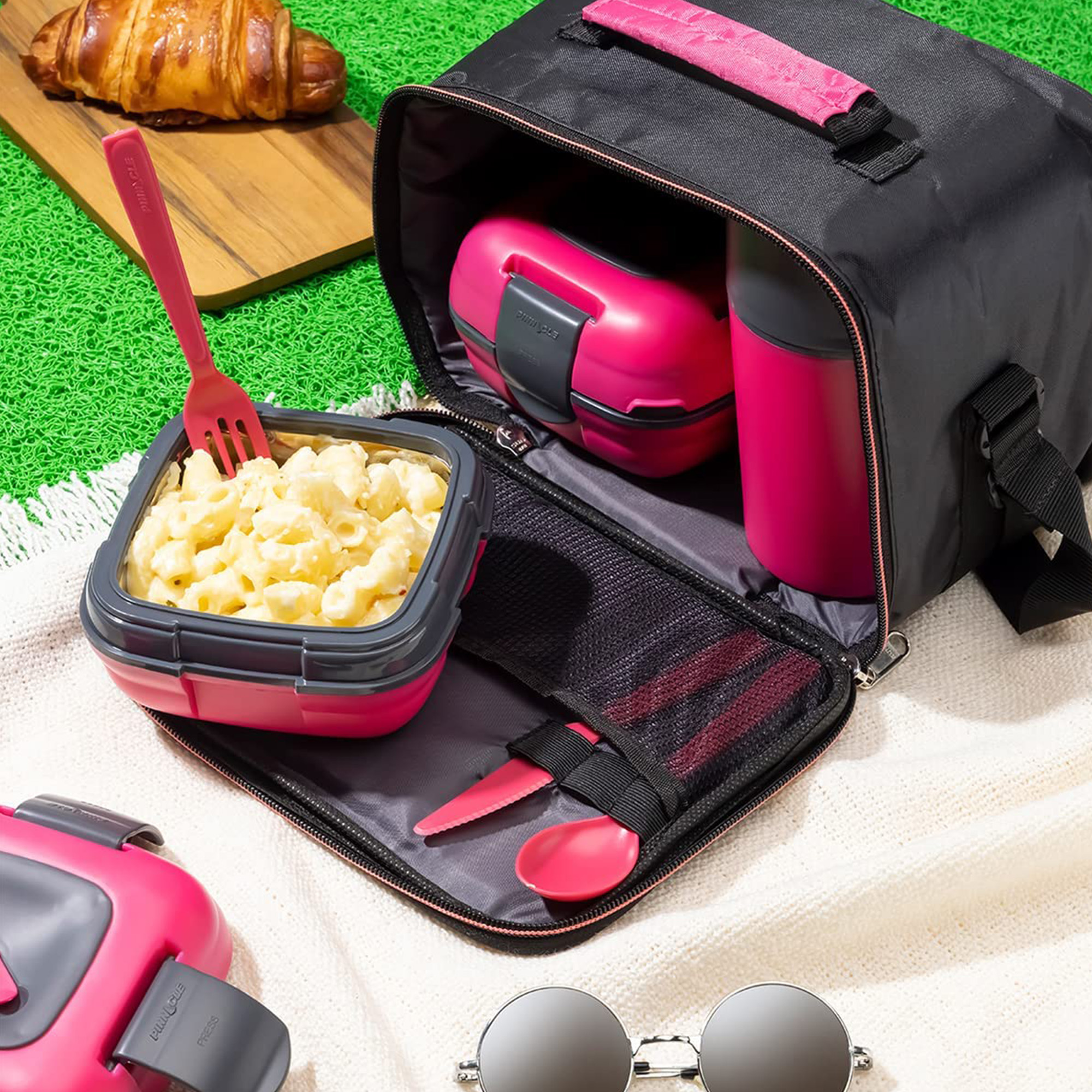 Pinnacle Thermoware Thermal Lunch Box Set Lunch Containers for Adults & Kids, Pink - image 2 of 9