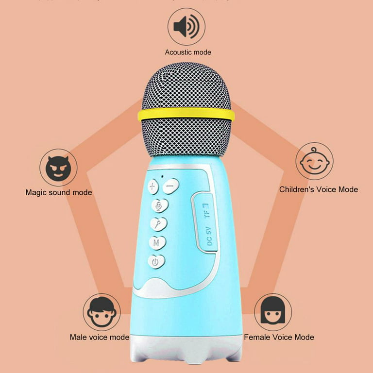 Adofi Upgraded Mini Karaoke Machine for Kids, Portable Bluetooth Speaker  with Wireless Microphone for Kids Toddler, Toys Gifts for Girls and Boys