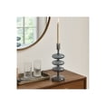 thumbnail image 2 of Decorative Candle Holder for Taper Candles - Modern Glass Candlestick Holder with Disc and Sphere Design for Table Decor - Pair with Centerpieces for Tables and Living Room Decor - 13" Blue, 2 of 13