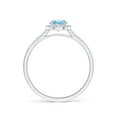 thumbnail image 2 of Angara Natural 0.4 Ct. Aquamarine with Diamond Halo Ring in 14K White Gold for Women (Ring Size: 7), 2 of 9
