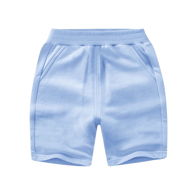 Short Pants for Kids, Soft Cotton-Polyester Blend, Elastic Waist, Pockets, Flower Bud Print, Breathable Summer Casual Wear