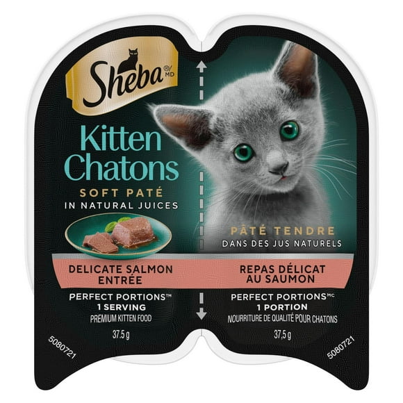 Nourriture humide pour chatons SHEBA PERFECT PORTIONS pâté tendre – repas délicat au saumon