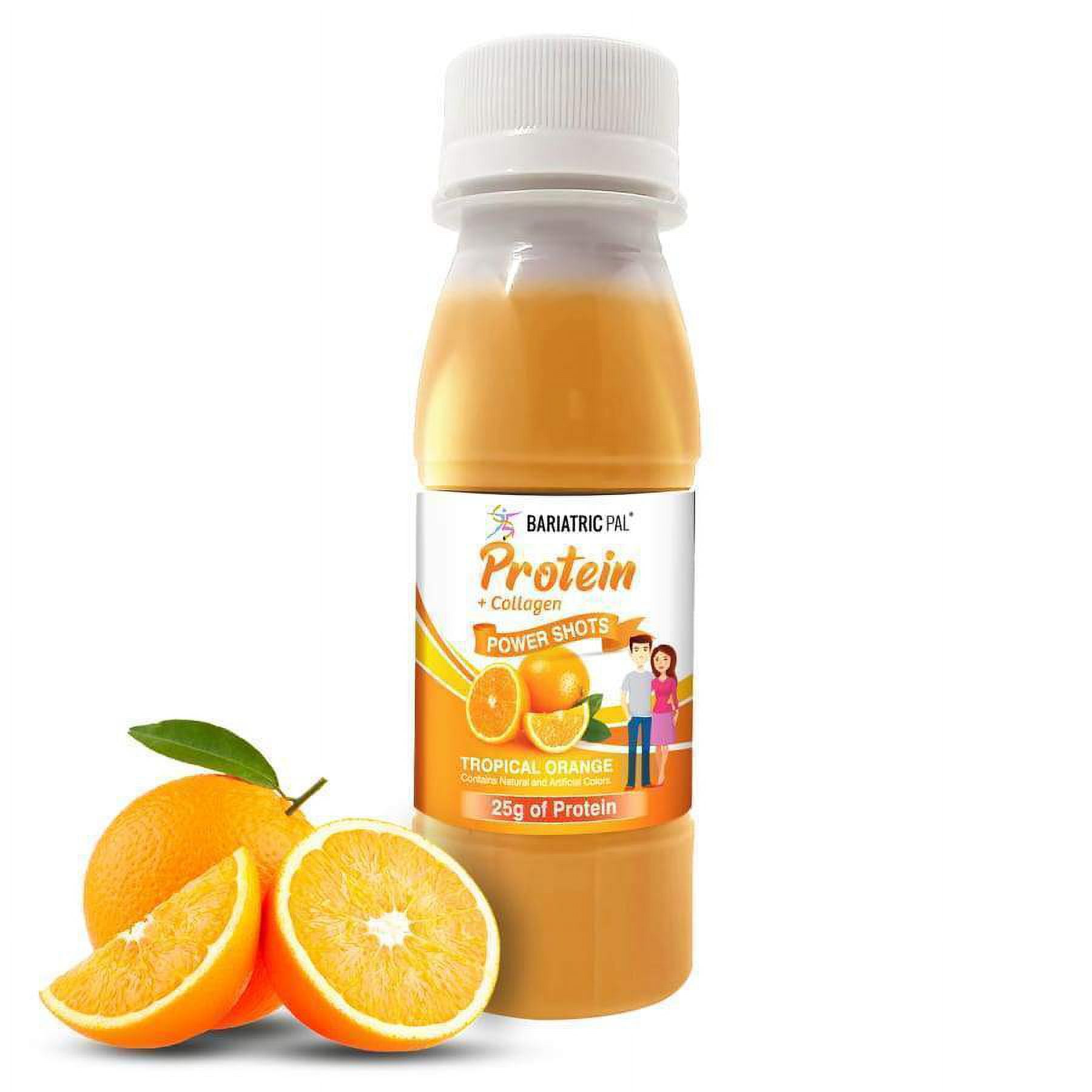 BariatricPal 25g Whey Protein & Collagen Power Shots - Tropical Orange Size: 12-Pack