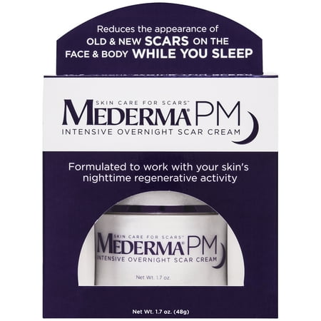 Mederma PM Intensive Overnight Scar Cream - Works with Skin's Nighttime Regenerative Activity - Once-Nightly Application Is Clinically Shown to Make Scars Smaller & Less Visible, 1.7 ounce Jar
