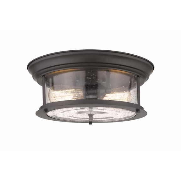 2 Light Flush Mount in Seaside Style 13.5 inches Wide By 5.5 inches High-Bronze Finish Bailey Street Home 372-Bel-4314822