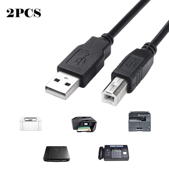 Printer to Computer USB Scanner Cable High Speed A Male to B Male Cord Compatible with HP, Canon, Dell, Epson, Lexmark, Xerox, Samsung and More (10FT)