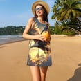 thumbnail image 3 of Naloa Golden Sky Bald Eagle Print Women's Summer Spring Casual Beach Sundress,Vacation Sleeveless Tank Crewneck Loose Dresses, 3 of 7
