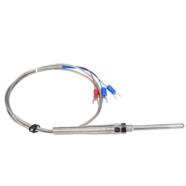 Sensor de temperatura con sonda de 50 mm y termopar de resistencia de platino PT100 con rosca M8, cable de 0 a 400 ℃ (1 m)