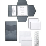 Wilton Invite Kit Blk Sqr Pocket 25ct