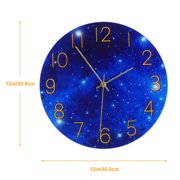 12 Wall Clock , Silent Wall Clock Non Ticking, Sky