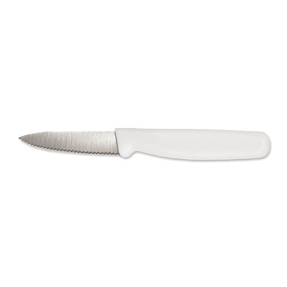 Crestware Paring Knife,Serrated,3-1/2 in. L,White,PK12 KN03
