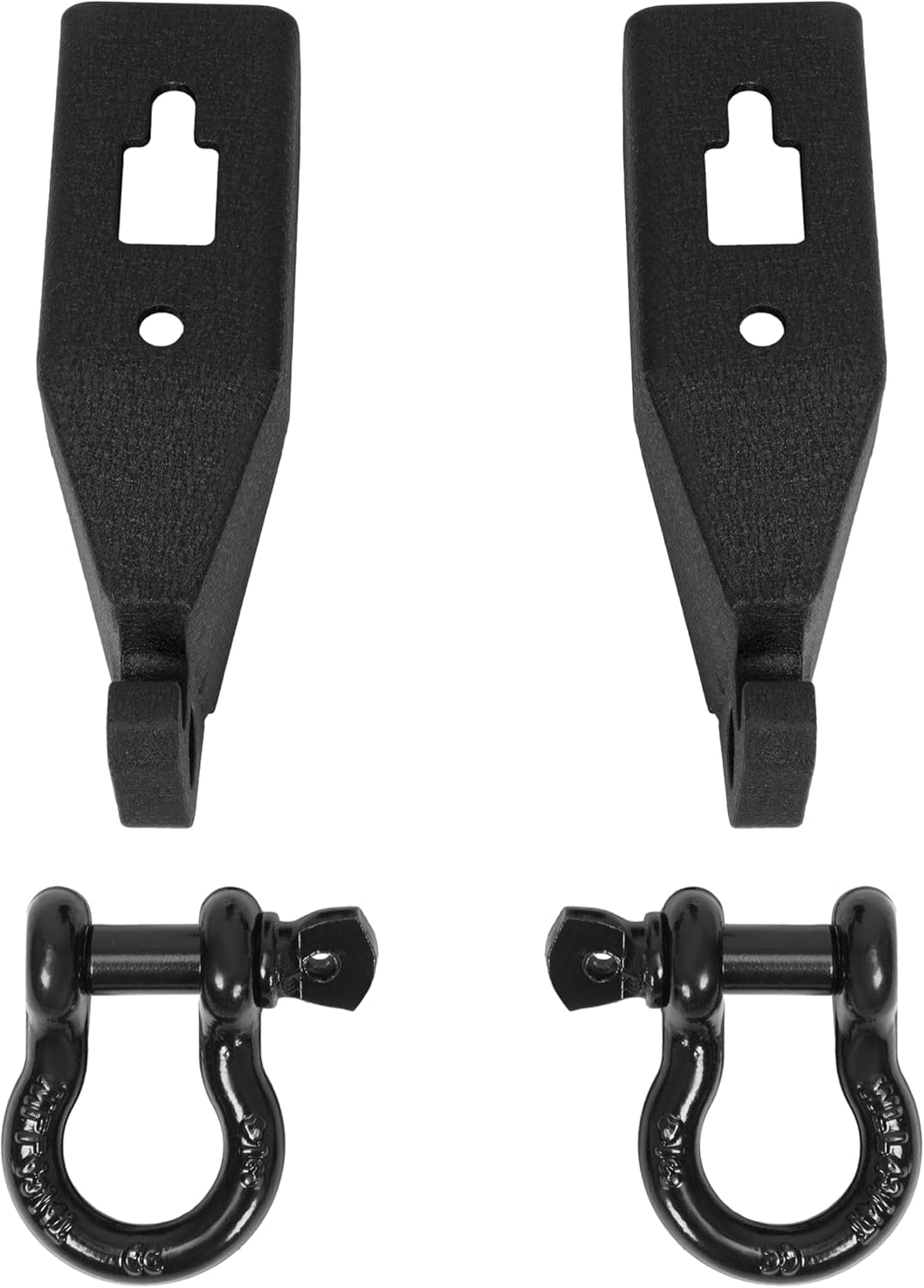 Kojem Front Tow Hook Mount Kit for Ford F150 F-150 2009-2023 W/ 3/4" D-Ring Shackles Steel