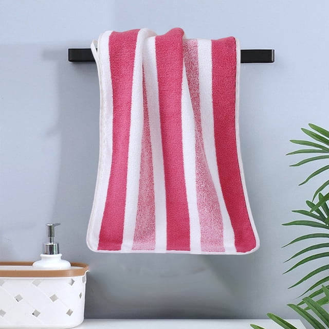 Toalla de forro polar coral para el baño de manos facial Pelo seco | Tela grande a rayas, de secado rápido y súper absorbente y suave | Duradero sin pelusa | Azul Gris Rojo Verde Marrón | 75x35cm