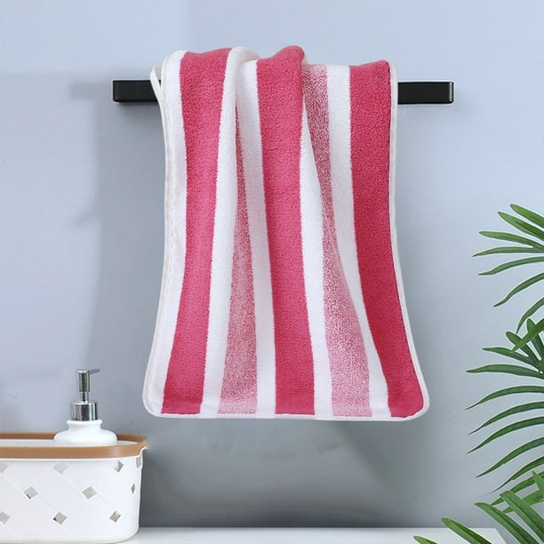 Uuiauoio Coral Fleece Bath Towel Large Stripes Design Absorbent Quick Dry Soft for Face Bath Hair Body Gym Sports Travel Home Use Machine Washable