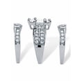 thumbnail image 2 of PalmBeach Jewelry Marquise Cut Cubic Zirconia Bridal Ring Set 3.05 TCW Gold-Plated or Silvertone, 2 of 5
