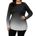 thumbnail image 5 of CIENVNSTG Swim Shirts For Women Plus Size Long Sleeve Gradient Print Rash Guard Loose Fit Swimsuit Top Upf 50+Sun Protection Quick Dry Hiking Swim Shirt Black L, 5 of 5