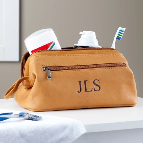 custom leather toiletry bag