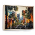 thumbnail image 2 of Designart "Miami Palms Orange Palm Trees by the Coast I" Cityscapes Floater Framed Wall Art Living Room, 2 of 7