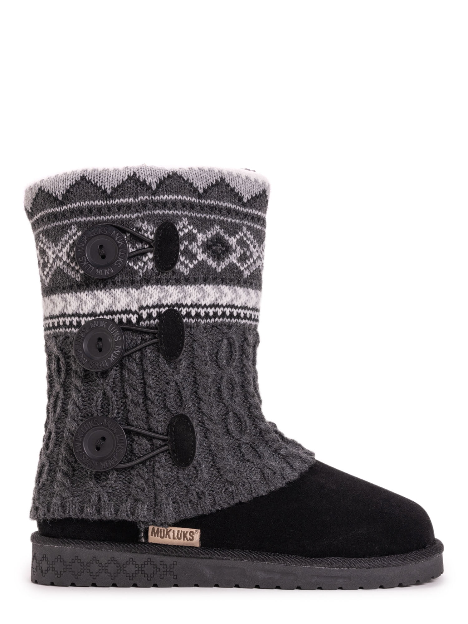 Cheryl Button Pattern Knit Boots 