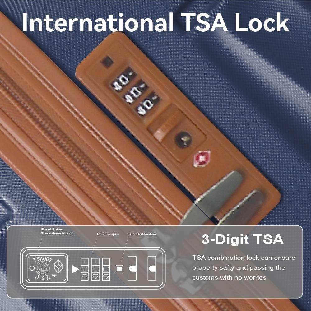 3pc Hardshell Luggage Set with TSA Lock, Lightweight ABS Spinner Suitcase 20" 24" 28"