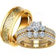 thumbnail image 2 of Anillo de acero inoxidable para parejas, sortija de compromiso de lujo, joyería de aniversario de boda, regalo para hombre y mujer, 2 of 3