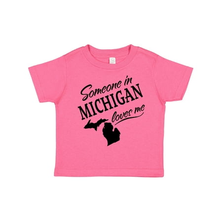 

Inktastic Someone in Michigan Loves Me Gift Toddler Boy or Toddler Girl T-Shirt