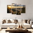 thumbnail image 2 of Elephant Stock Sunrise In Smoky Mountains Wall Art - Horizontal Multi Panel Canvas - Living Room Wall Decor - Nature Multi Panel - Green And Blue Decor - 75" x 48", 2 of 8