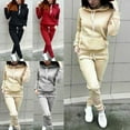 thumbnail image 6 of Women 2PCS Jogger Outfit Tracksuit Set Matching Long Sleeve Hoodie Sweatshirt Top Drawstring Sweatpants Set, 6 of 6