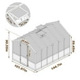 thumbnail image 5 of VEIKOUS 8 x 12ft Outdoor Wooden Walk-in Greenhouse W/ Adjustable Ventilation Window and Lockable Door, Light Mocha Brown, 5 of 16