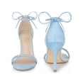 thumbnail image 6 of BLISSFUL STEP Women's Shoes Stiletto Heels Rhinestone Ankle Tie Open Toe Faux Suede Party Sandals Sky Blue 11, 6 of 7