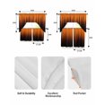 thumbnail image 5 of Burnt Orange Black Ombre Swag Kitchen Curtains Sets for Windows 24 Inch Length, Modern Abstract Striped Gradient Short Window Curtain Panels Swags Valances and Tiers 3 Piece Set for Cafe/Dining Room, 5 of 5