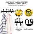 thumbnail image 7 of Goutoports Bathroom Towel Rack Wall Mount Towel Holder Metal 6 Hooks Rustproof and Waterproof - Black08, 7 of 7