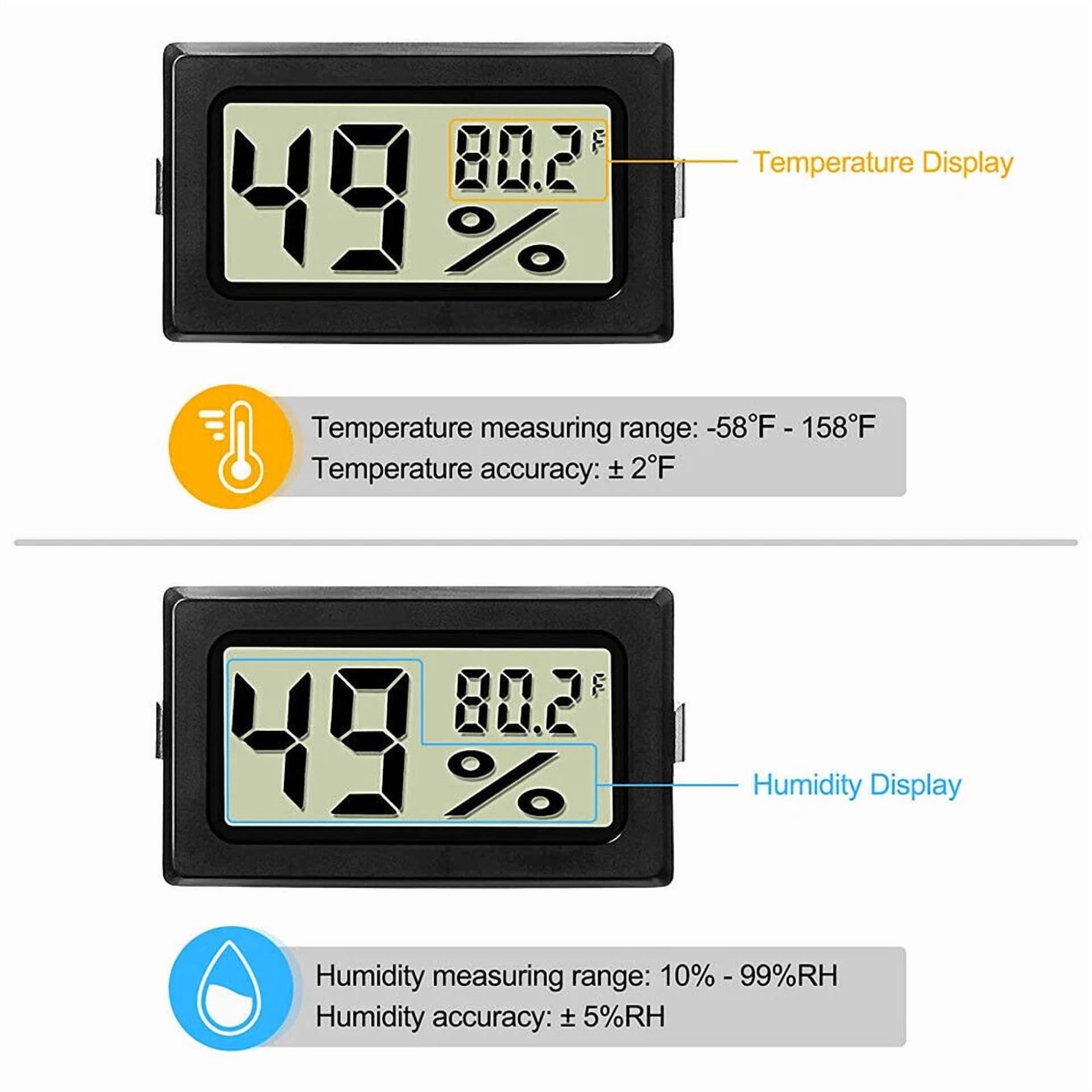 CRESTIN- 5Pcs Lcd Digital Aquarium Humidity Thermometer Hygrometer Meter Gauge W/ Probe