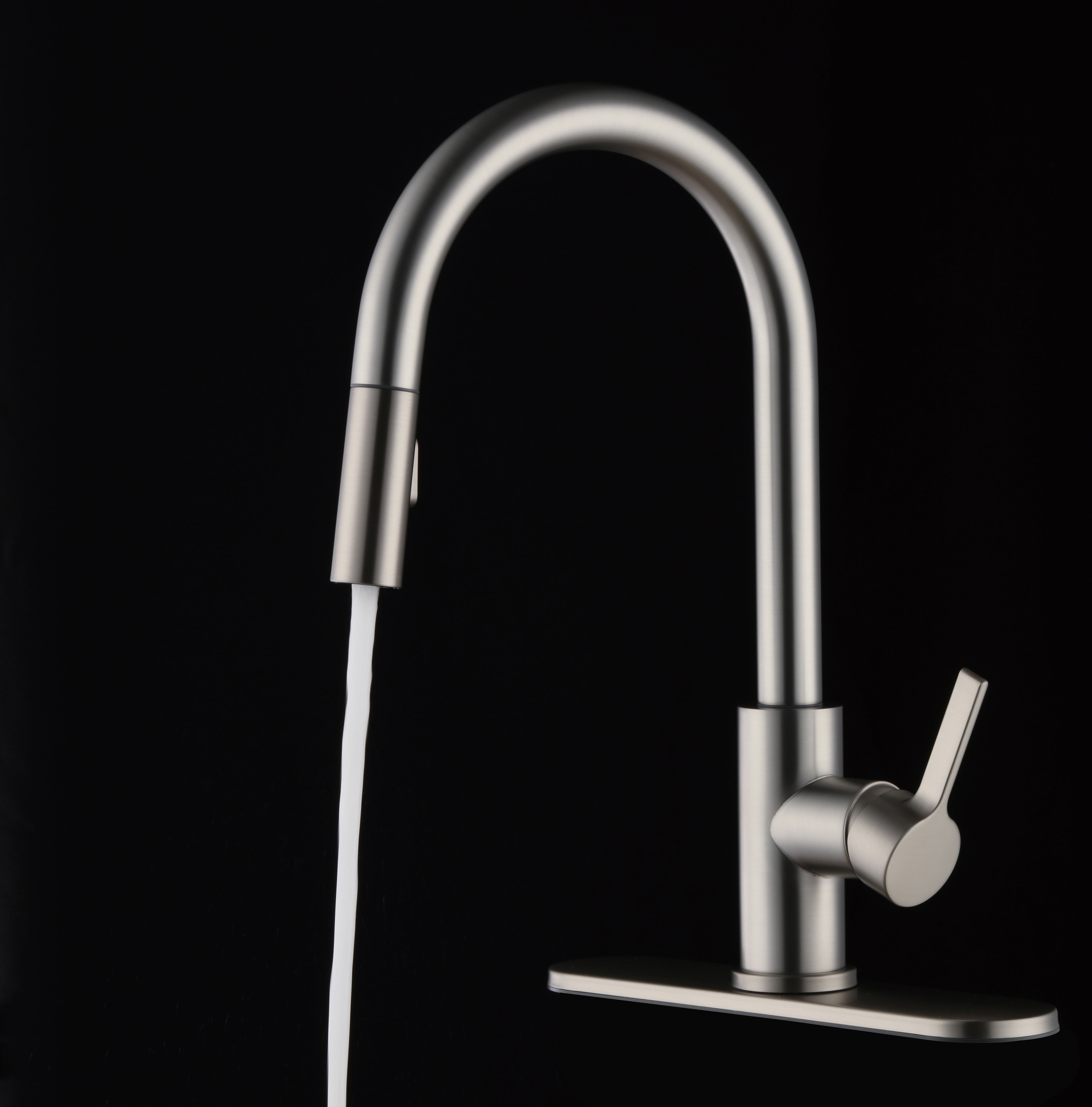 Better Homes & Gardens Pull Down Kitchen Faucet with Soap Dispenser in Satin Nickel
