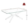 thumbnail image 5 of OUFAN 39.37" Rectangular Clear Tempered Glass Coffee Table, Stylish Design Black Metal Legs, Modern & Simple Center Table for Living Room, Silvery, 5 of 9