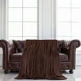 thumbnail image 2 of REGALWOVEN 1 Pcs Home Warm Soft Microplush Fleece Solid Throw Blanket Chocolate Color 78" x 90", 2 of 8