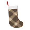 thumbnail image 3 of Flannel Christmas Stocking 17.7×11×7in Soft And Light Touch Good Socks Splicing Design Can Be Used For Hanging Argyle Plaid Khaki_2, 3 of 8