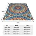 thumbnail image 3 of Fotbe Round Mandala Manta de Franela Acolchonada con Estampado, Súper Suave y Esponjosa, Extra Grande para Sofá, Cama, Uso Todo el Año-40"x30", 3 of 7