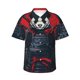 thumbnail image 1 of Fotbe Red Black Eastern Panda Warrior Camisa Hawaiana para Hombre Unisex – Camisa Casual de Verano con Botones de Manga Corta de Algodón y Lino,Small, 1 of 7