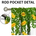 thumbnail image 3 of Rustic Yellow Floral Washable Blackout Curtains, Garden Nature Plants Vine Large Window Treatments for Living Room Bedroom, Room Darkening Curtains for Kitchen Dining Room Kid Room-W52xL84in, 3 of 6