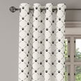 thumbnail image 3 of Ambesonne Cat Grommet Curtain, Checkered with Paw Prints, 50" x 63", Cream Black, 3 of 6