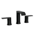 thumbnail image 1 of Grifo de baño Moen Genta, 8 pulgadas, amplio y 2 manijas, negro mate, 1 of 8