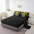 thumbnail image 5 of Manfei American Football Bedding Comforter Set 7-Piece for Kids Teens, Rugby Helmet Full Bedding Set, Black Yellow Graffiti Splash Fitted Sheet Flat Sheet, Microfiber Bedroom Decor, 5 of 8